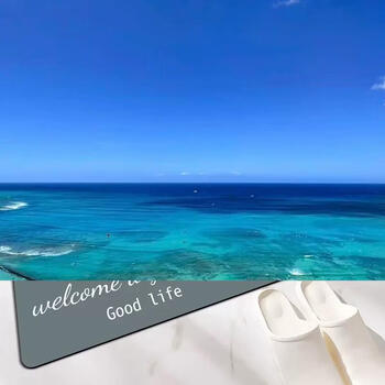 Yusenyi dressing room door floor mat diatom mud water-absorbent non-slip mat toilet carpet restroom bathroom foot mat silicon aroma fairy-soft diatom mud 60x90cm (luxury large size)