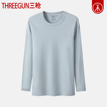 Three-gun 100% cotton men's autumn clothing, pure cotton, comfortable medium-thick half-high collar underwear, cotton mid-collar single-piece youth thermal top, round-neck iceland gray 100% cotton single top 2xl 150-165 catties