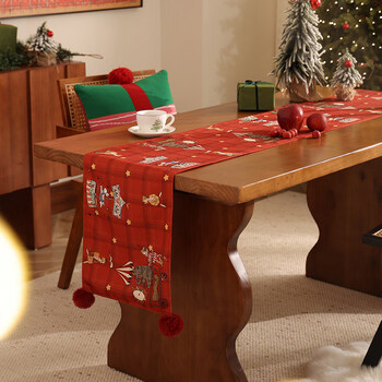 Senhot christmas table runner, holiday decoration, atmosphere, scene layout, american dining table, restaurant long tablecloth, sideboard cover, holiday adventure table runner, christmas limited edition 34x180cm