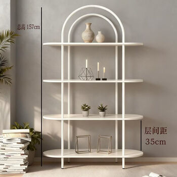 Fantasy rack floor-standing multi-layer storage shelf bookshelf display book living room simple shelf bedroom home storage rack white length 120 width 30 height 157cm