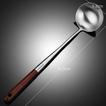 Tuojin imported from germany the same 304 stainless steel frying spoon chef's special spoon and spatula set with long handle for home kitchen cooking soup 304 thickened and lengthened frying spoon sales