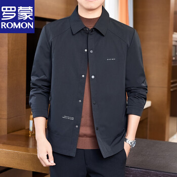 Romon 2026 new lapel executive jacket men's spring and autumn jacket casual men's early autumn clothing men's trend black l