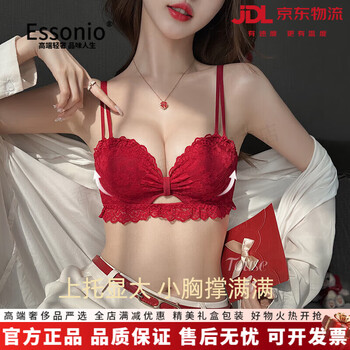 Essonio animal year red underwear set for women with small breasts pushed up 2026 new year of the horse winter underwear sexy lace wedding red-suit 70a /32a sexy pushed up