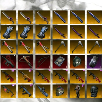 Peace elite subway escape equipment blood falcon handed down weapon nunchaku flame knife xuanyuan armor aug little golden man version son red mp7g