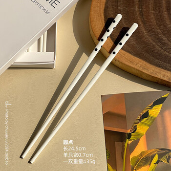 Tuojin ceramic chopsticks set for home new personal use high-value couple high-temperature-resistant chopsticks tableware for one person hepburn ceramic chopsticks - dots