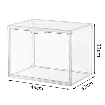 Shantou lincun labubu suitable for enamel protection dust cover transparent blind box acrylic display box cabinet no. 45*33*33 magnetic door opening