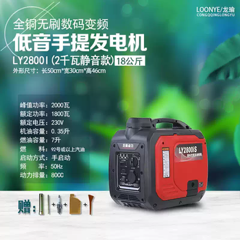 Longyu gasoline generator 220v small all-copper household mini single-phase gasoline brushless digital frequency conversion micro portable 2 kilowatt-portable silent design-hand start