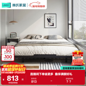 Lin's home modern simple no bedside iron frame bedroom iron double bed furniture ls968a4