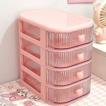 Fantasy desk storage box drawer box pen holder office hair accessories storage rack organizer box six layers + white