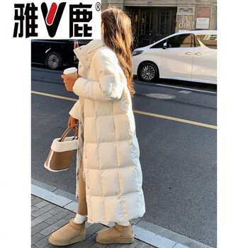 Yalu white long northeast down jacket women's winter 2026 new korean style over-the-knee extra thick warm 90 white duck down jacket s _genuine_free shipping insurance