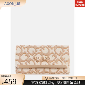 Guess women's bag ladies wallet clutch flip classic presbyopia fashionable and elegant work banquet valentine's day gift cream multi