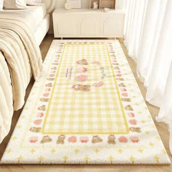 Fantasy cream style children's room carpet, bedroom bedside blanket, thickened wool plush floor mat, winter warm and anti-fall foot mat, songdao chunxiong 60x180cm