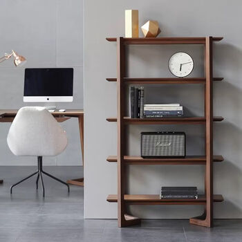 Fantasy nordic north american black walnut solid wood bookshelf floor-standing storage rack living room partition storage rack multi-layer display rack pine 150x30x180