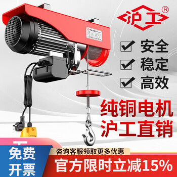 Hugong small crane 220v micro electric hoist construction and decoration household electric hoist 1 ton crane pa1000 12 meters