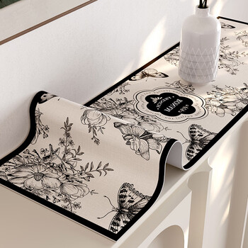 He jiagong french tablecloth sideboard table mat high-end tv cabinet mat no-wash waterproof and oil-proof cover cloth a5065 prosperous dream butterfly 40*80cm