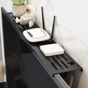 Fantasy tv set-top box storage rack without punching computer monitor top router bracket storage box bracket 11cm wide 90cm long stainless steel black diamond