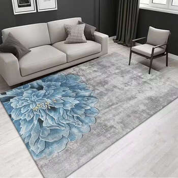 Yusenyi thickened carpet living room carpet coffee table blanket non-slip tatami flower home floor mat peony flower 4 160x230cm thick spun yarn cotton velvet cotton linen backing