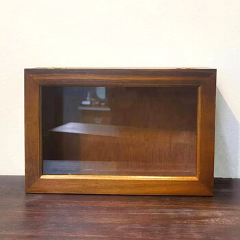 Fantasy flip-top nine-square grid jewelry box storage box wooden box solid wood grid desktop display box retro ornaments and toys retro color unchecked solid wood