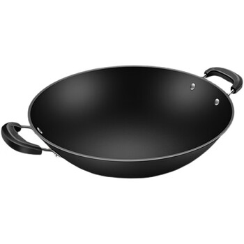 Tuojin rustless cooking iron pot old-fashioned household double-ear iron pot cast iron wok uncoated cooking pot not double ear 3 double ear 39cm