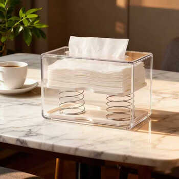 Fantasy tissue box spring holder spring rebound holder paper box pulls the paper box to the bottom to remove paper double ring spring holder simple and practical 2 pack.