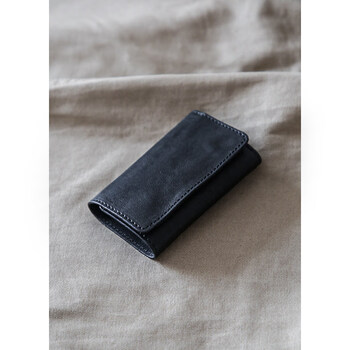 Ancient first-layer cowhide men's and women's key bag mini genuine leather large-capacity multi-functional car key cover handmade small bag black