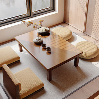 Pupan small table balcony small tatami coffee table bay window tea table solid wood rectangular bed table sturdy writing desk total height 42 60x40cm desktop size