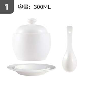 Tuojin jingdezhen high-quality water-proof small stew pot ceramic bird's nest buddha jumps over the wall to stew soup on the hotel soup cup with lid for commercial use white_4-inch antique cup + spoon + bottom