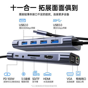 Biaze 11-in-1 multi-functional docking station hdmi connection pd100w fast charging tf/sd card reader without driver installation 11-in-1 docking station alloy body丨multiple shielding and anti-interference intelligent driver-free universal device model fast delivery丨three-year warranty
