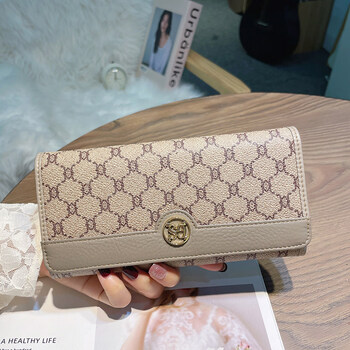 Gioio japan imported high-quality first-layer cowhide 2026 new leather wallet women's long version card holder women's genuine leather simple niche design apricot (10 card slots first-layer cowhide)