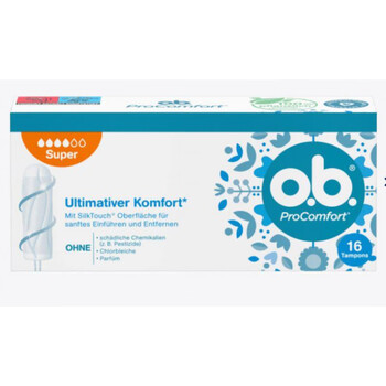 Germany's original ob instant tampons are extremely comfortable and safe, large in quantity, extremely comfortable, 4 drops of water - 16 pieces