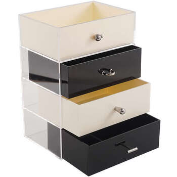 Yusenyi desktop storage box porch dustproof drawer box dressing table storage box retro color matching storage box + small size