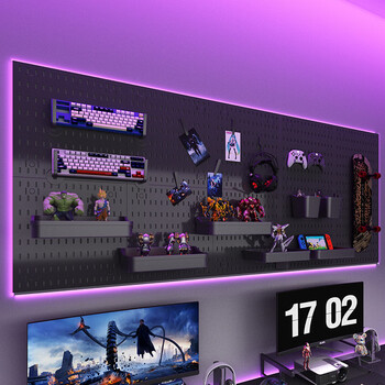 Fantasy kitchen wall shelf folding table solid wooden partition wall surface living room laminate bedside desk white long board package nine