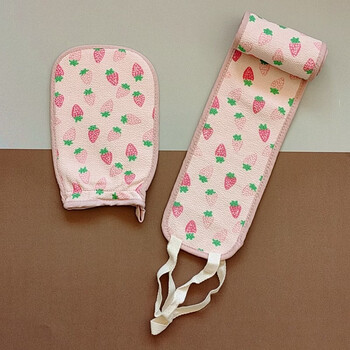 Shantou lincun women's special pink strawberry rub bath does not hurt the skin. strong household rub mud rub rub gray fine sand rub back bath strawberry wrapped bath + strawberry strips