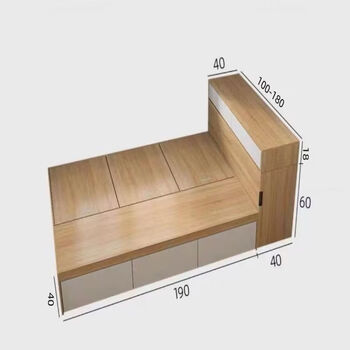Jingmu huanian simple small apartment multifunctional tatami bookcase integrated study bedroom children's room with desk combination can be customized 1000mm*1900mm bed + bedside + desk + wall cabinet (ecological board)