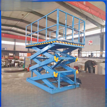 Wen yijia factory loading and unloading cargo lift hoist large tonnage fixed scissor lift electric hydraulic lifting platform blue gray 3 tons deposit