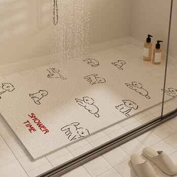 Fantasy bathroom anti-slip mat shower room bathroom anti-fall foot mat bathroom toilet elderly pregnancy bathtub waterproof mat diamond puppy style 50x80cm