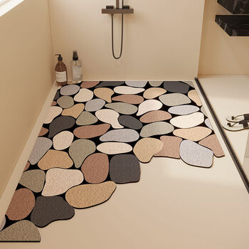 Fantasy mat cuttable floor mat hollow anti-fall drainage mat shower bath mat yuhua stone silk ring bath mat 40x60cm strong anti-slip
