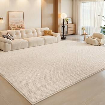 Y u-live carpet living room cream style solid color 2025 new no-wash, wipeable, waterproof, no-care bedroom sofa coffee table floor mat s imitation cashmere-yunsu white 300 400cm sf express door-to-door delivery