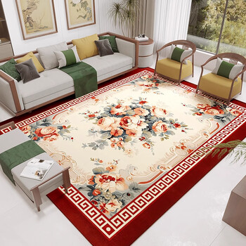 Kaye living room carpet new chinese style home bedroom bedside blanket european american style retro sofa coffee table blanket can be customized qr-y yumeng-bouquet 120x160 cm