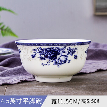 Tuojin can freely combine microwaveable dishes, dishes, spoons, soup noodle bowls, jingdezhen ceramics, chinese glaze, blue and white porcelain, 5-inch 4.5-inch flat-legged bowl