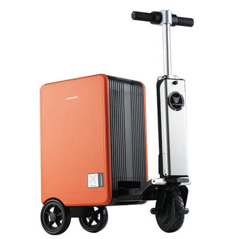 Xiaomi (mi) smart electric suitcase for cycling and transportation, can seat adults and children, can carry people, ride and board, travel trolley case, vibrant orange deluxe edition, app version can be remotely controlled by mobile phone, 20-inch boarding case, collect and purchase to get free battery + charger + protective cover
