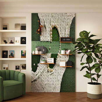 He jiagong hole board storage rack custom wall shape wall entrance entrance door solid wood light luxury decoration display storage rack solid wood multi-layer board customization