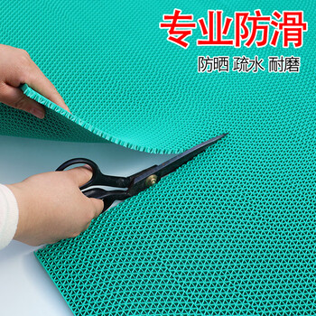 Fantasy green mat, outdoor sunscreen foot mat, large area floor mat, shock-absorbing rubber mat, hollow grid mat, red, upgraded 7.0 clinker extra thick version, 0.9 meters wide x 3 meters long, full roll