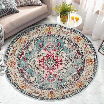 Xinjinngle american retro round living room carpet classic computer swivel chair floor mat coffee table bedroom study chair cushion hanging basket stain-resistant classic round aa-07 diameter 200 cm non-slip mesh silicone bottom