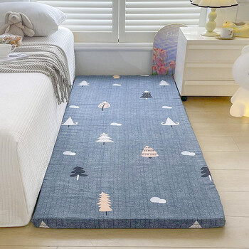 Fantasy removable and washable carpet bedside anti-fall mat children's crawling mat thickened tatami floor mat bedroom bay window mat floor covering cotton coarse cloth christmas tree thickness 5 cm 50x200 cm