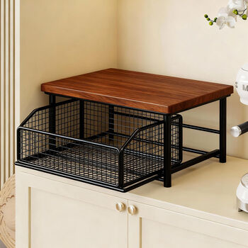 Fantasy rack coffee machine drawer storage rack bar table cabinet coffee tea bag water storage box classic black rack