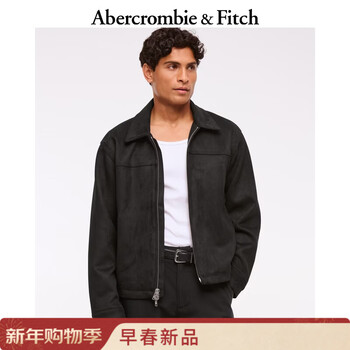Abercrombie & fitch american retro classic comfortable versatile fashionable imitation suede jacket 26 spring new men's wear 132-5130 black s (175/92a)