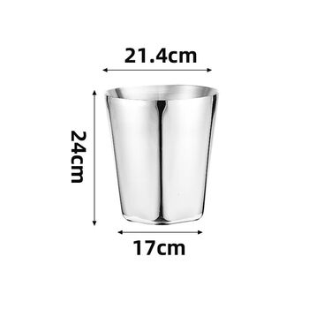 Fantasy ice bucket bar ice bucket champagne ice bucket ice bucket ice bucket ice bucket large ice bucket ice wine bucket 5l double-layer hexagonal earless ice bucket (natural color)