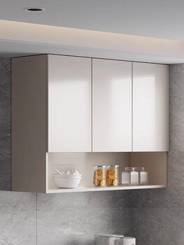 Aoyanlai aluminum alloy wall cabinet wall cabinet wall-mounted storage storage cabinet balcony wall-mounted kitchen integral cabinet storage cabinet three doors length 100 depth 35 height 80cm (color remarks)