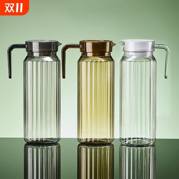 Yong huan zha pot large capacity juice pot restaurant tea kettle hotel bar teapot hotel soy milk pot 6 pack anti-high and low temperature resistance pc striped pot 1. 1.1l